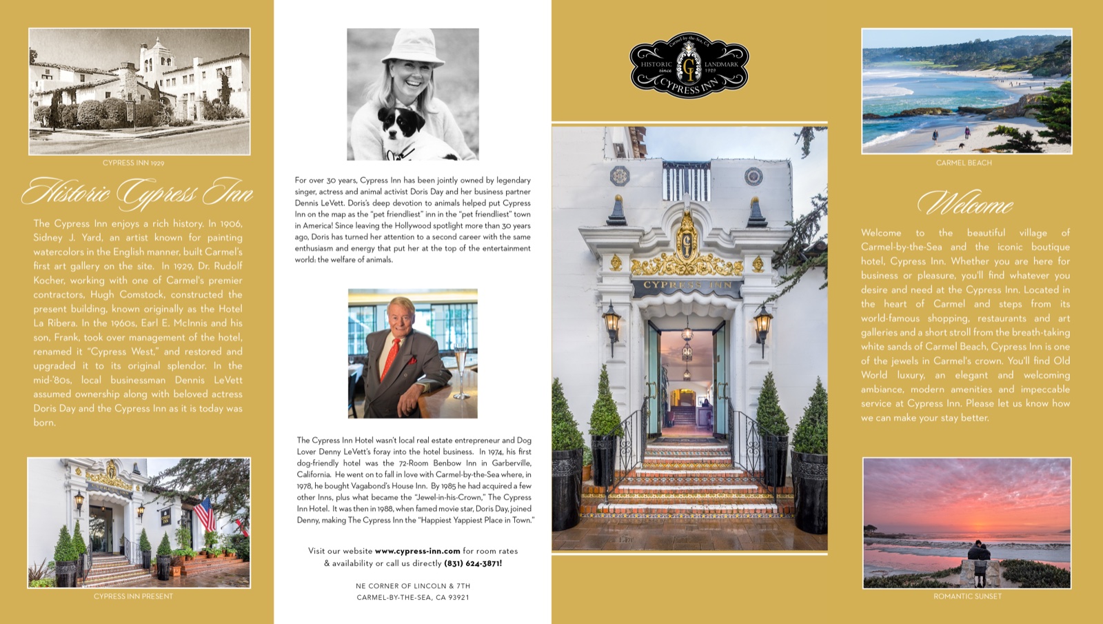Cypress Inn tri-fold brochure spread