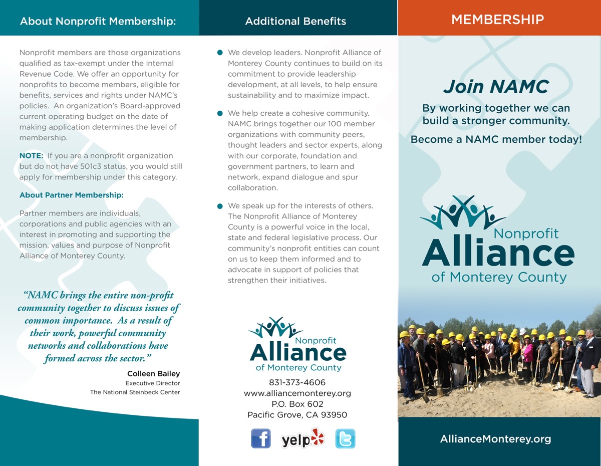 Nonprofit Alliance of Monterey County brochure
